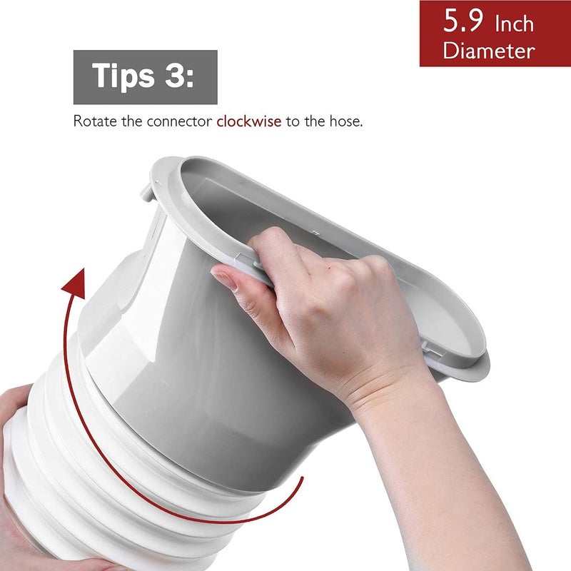 TURBRO Portable Air Conditioner Universal Exhaust Hose - 5.9 Inch Diameter, 78 Inch Length, Clockwise Thread - Image 3